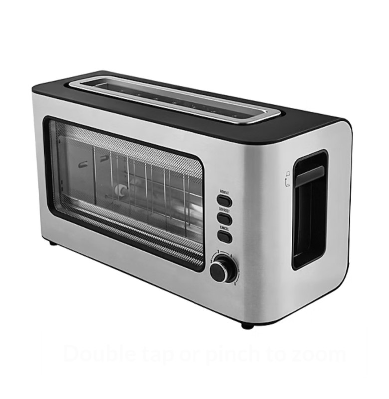 George home 4slice stainless steel glass toaster