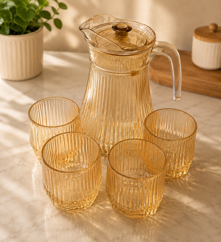 5pcs glass jug set
