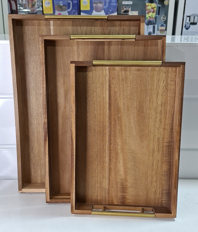 3pcs wooden serving tray