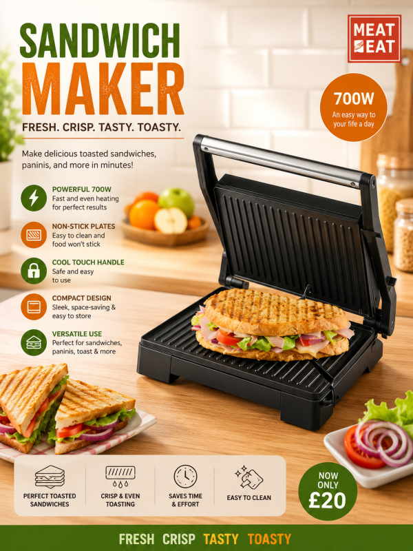 Heat and eat sandwich maker