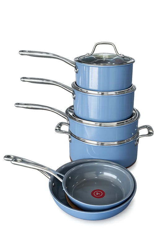 Tefal 10pcs ceramic non-stick cookware set