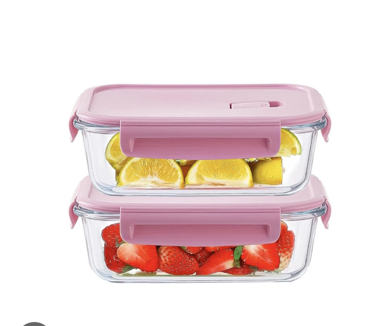 2pcs glass storage bottle
