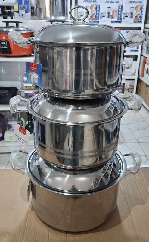 3pcs stainless steel stockpot set