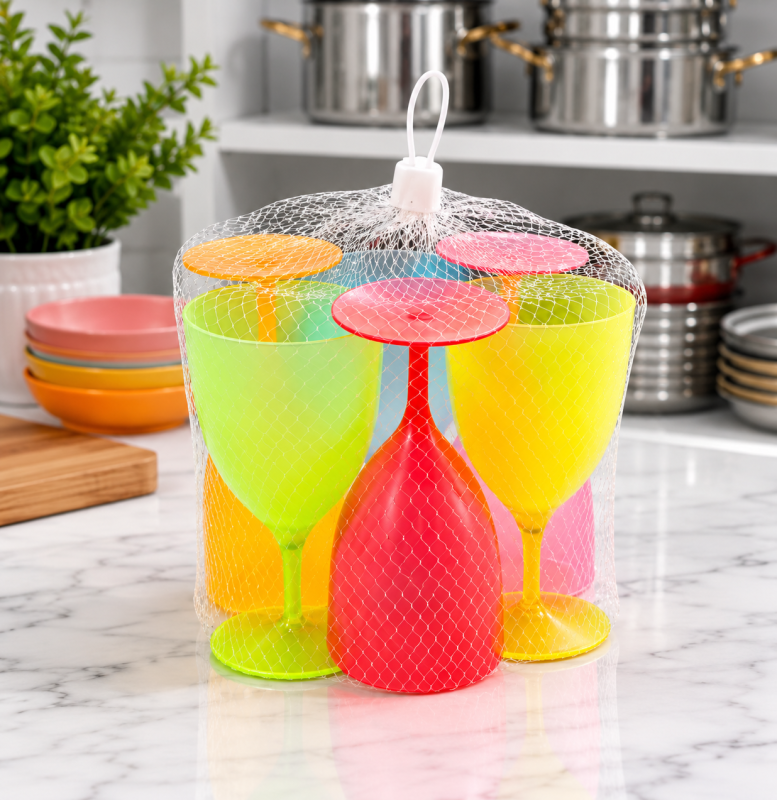 6pcs colourful plastic drinking cups