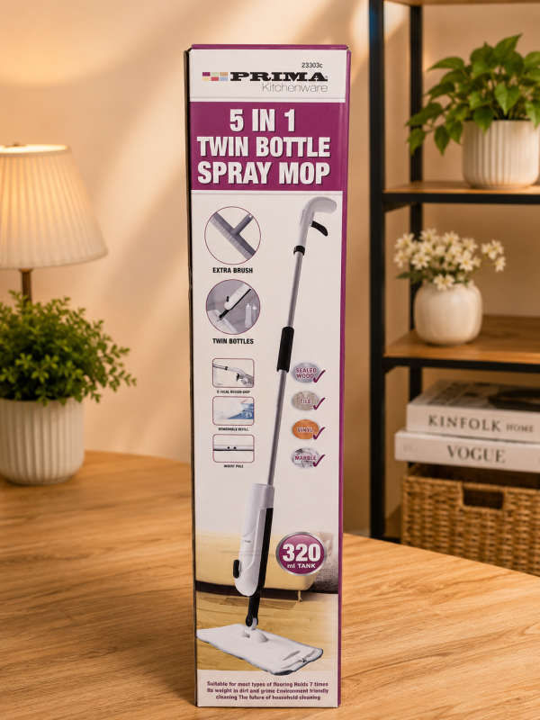 5in1 twin bottle spray mop