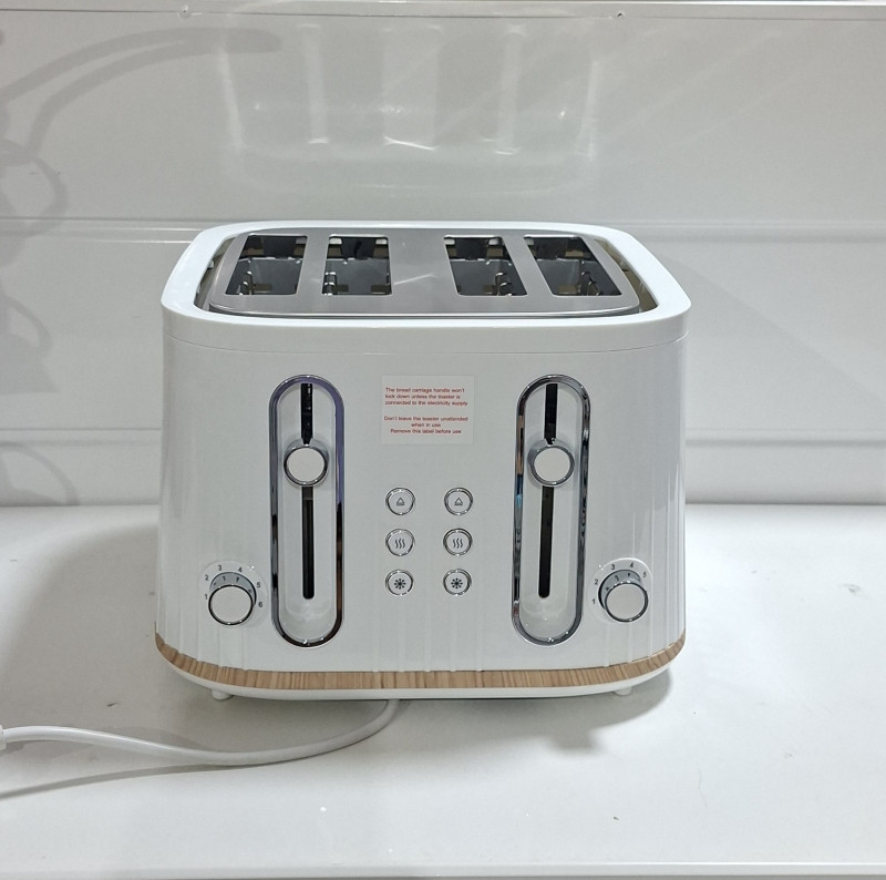 George home 4slice toaster with wooden effect