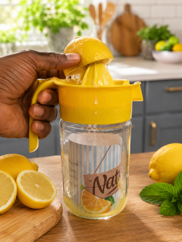 Glass lemon squeezer