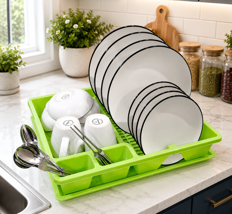 Plastic colourful dish rack